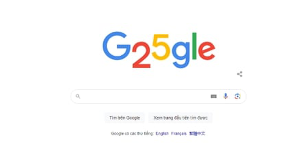 Sinh nhật thứ 25 của Google: Doodle tái hiện logo Google ngày đầu tiên