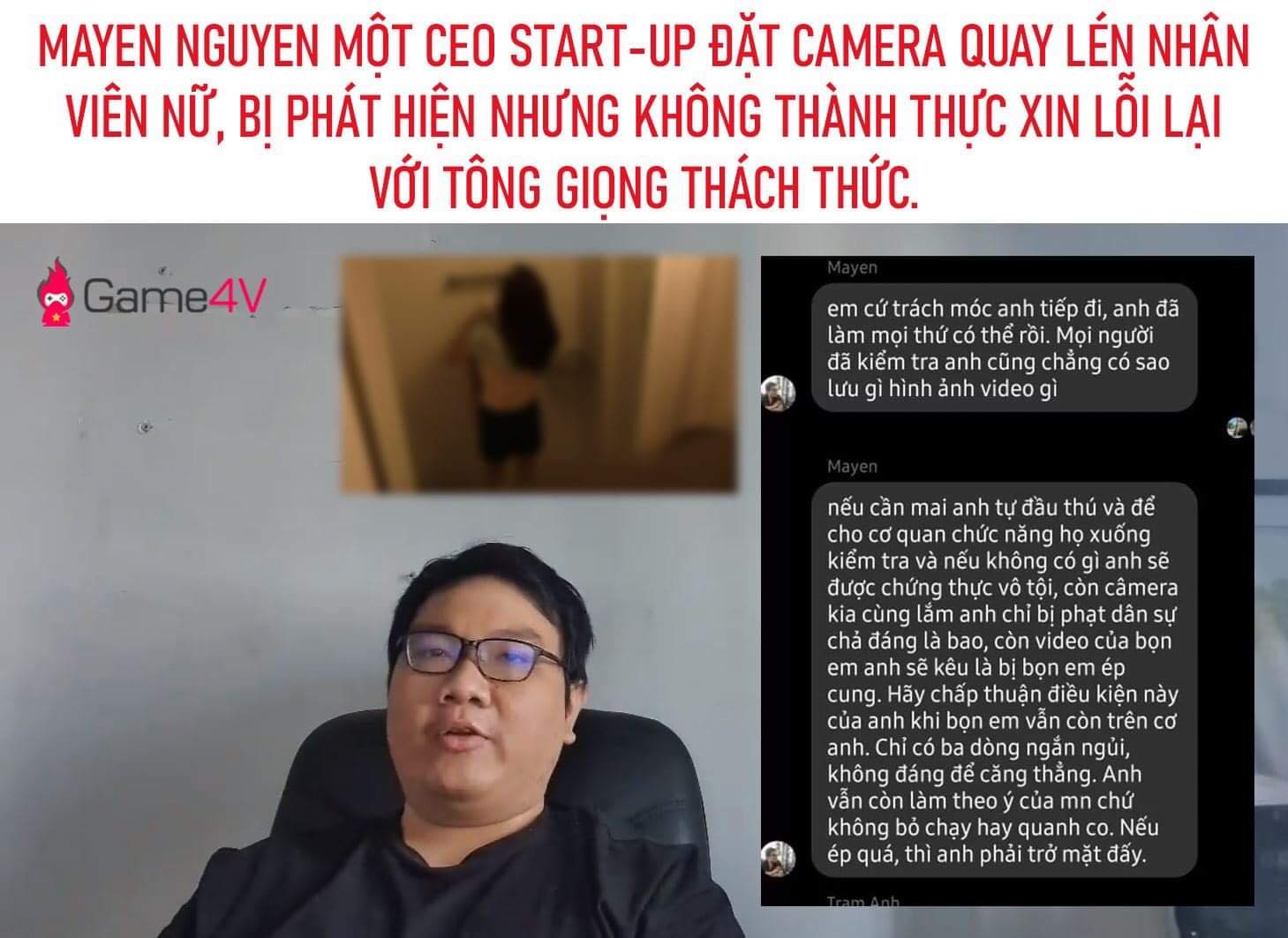 Một CEO Startup Game đặt camera quay lén toilet nhân viên nữ