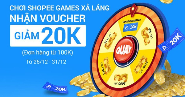 Liên kết Ví AirPay trên Shopee, nhận ngay gói ưu đãi 200K “xài thả ga” chờ thưởng về từ 26-31/12