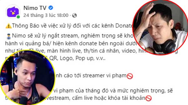 Độ Mixi và Thầy Giáo Ba lên tiếng sau lùm xùm Nimo TV cấm kênh donate thứ ba