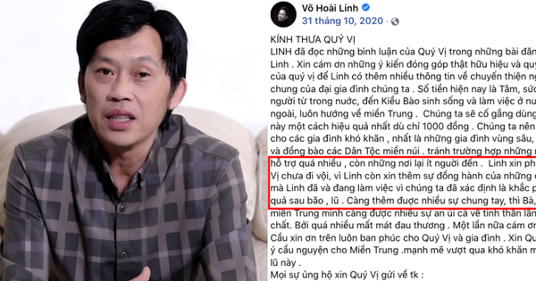 Trong thời gian kêu gọi, NS Hoài Linh từng thông báo chưa thể đi cứu trợ miền Trung ngay vì một lý do