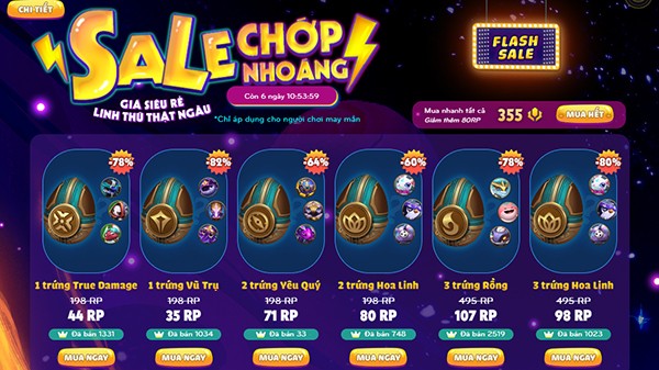 Tham gia “Sale Chớp Nhoáng” – Trứng Linh Thú giảm giá đến 90% từ 28/05 đến 03/06