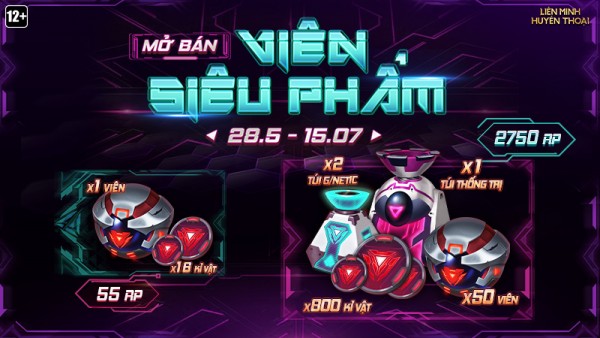 Mở bán báu vật SIÊU PHẨM: Viên & Túi cùng Kỉ vật SIÊU PHẨM từ 28/05 đến 15/07