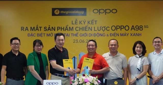 Thế Giới Di Động ký kết hợp tác chiến lược cùng OPPO, mở bán đặc biệt OPPO A98 sạc siêu nhanh, lướt siêu mượt