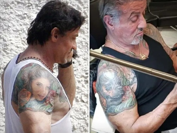 Sylvester Stallone bị vợ đệ đơn ly hôn do xăm hình thú cưng đè lên hình xăm mặt vợ