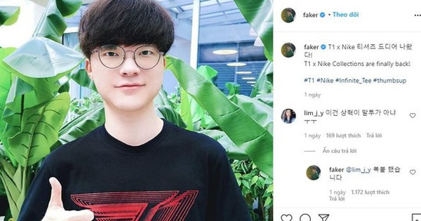 Ngay bài đăng thứ 3 trên Instagram, Faker đã làm 