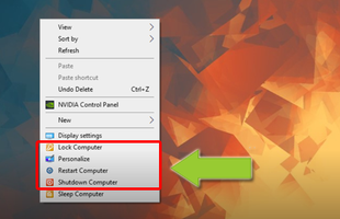 Mẹo tắt nhanh máy tính bằng chuột phải trên Windows 10