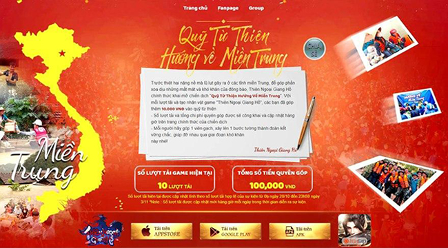 Hướng về Miền Trung – Thiên Ngoại Giang Hồ kêu gọi cộng đồng game thủ Việt cùng chung tay ủng hộ