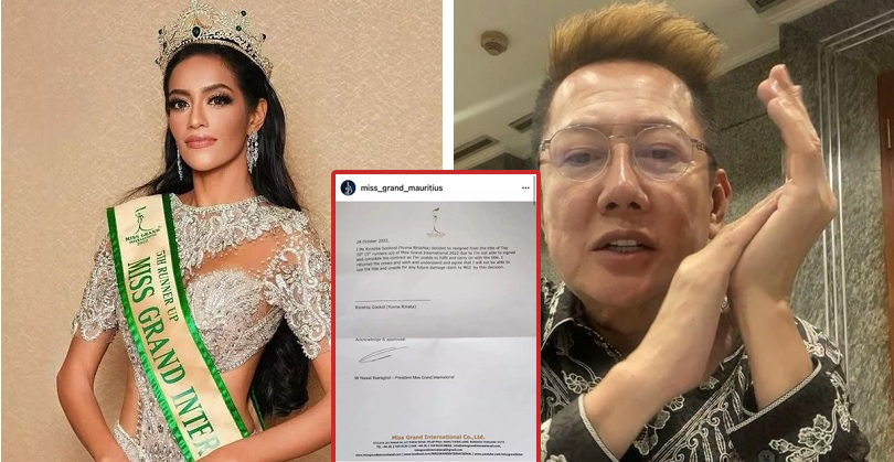 Miss Grand 2022: Á Hậu 5 tung bằng chứng bị ép bỏ danh hiệu, trái ngược tuyên bố của ngài Nawat