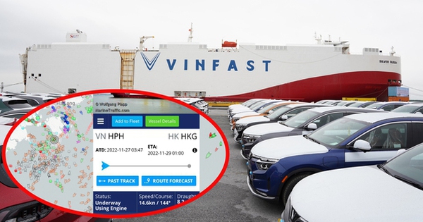 Cập nhật hành trình tàu chở lô VinFast VF 8: Vận tốc 27 km⁄h, đang trên đường tới Hồng Kông