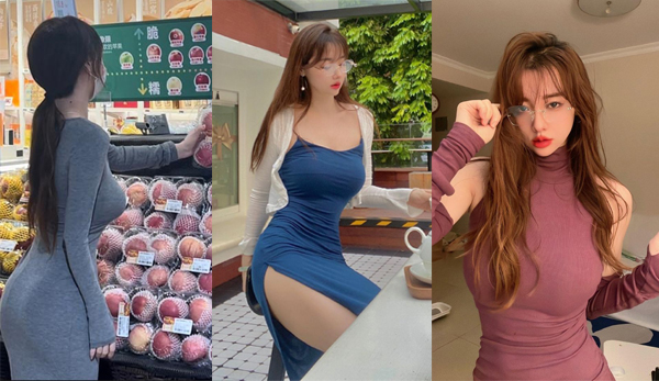 Hot girl xứ Trung gây náo loạn siêu thị với thân hình đồng hồ cát chuẩn vệ nữ
