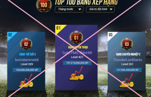 Hàng loạt tài khoản Top giá trị đội hình trong FIFA Online 4 bỗng nhiên ‘mất tích’