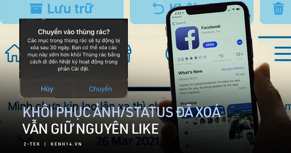 Nóng: Facebook vừa cập nhật tính năng mới, cho phép khôi phục ảnh đã xoá mà vẫn giữ nguyên lượt like