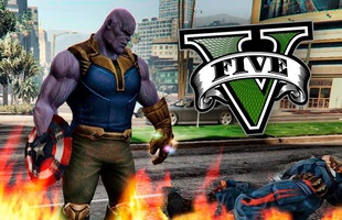 Chán đánh nhau với Avengers, Thanos chuyển gu sang đập phá thế giới GTA V