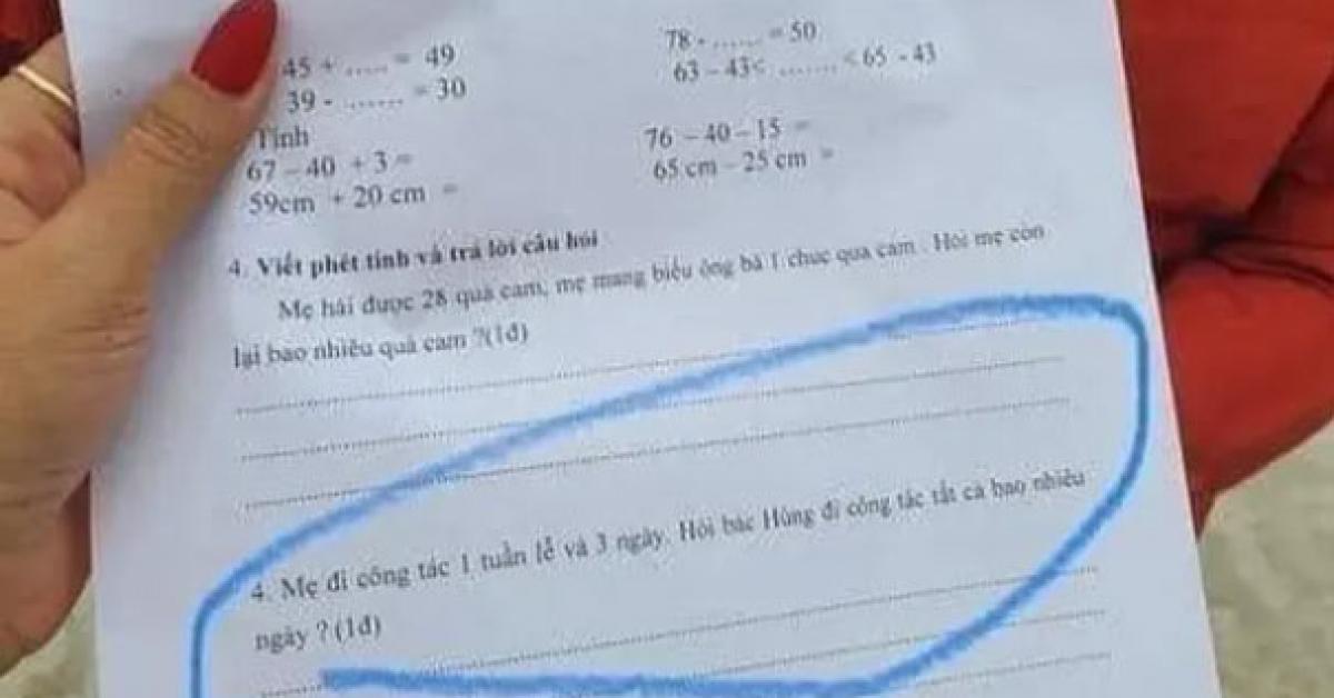 Bài toán tiểu học khiến cộng đồng mạng tranh cãi dữ dội vì quá vô lý