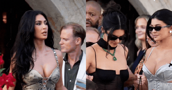 Gái đẹp nhà Kardashian - Jenner "đi cửa sau" đến đám cưới tỷ phú Jeff Bezos, hở bạo kịch liệt để tìm đại gia?
