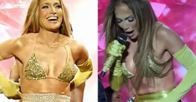 Jennifer Lopez gặp sự cố tuột váy trên sân khấu
