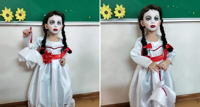 Cậu bé cosplay Annabelle hệt phiên bản trong phim khiến dân mạng bật cười khen ngợi