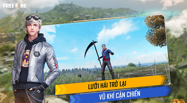 Free Fire: Cận cảnh vũ khí mới Scythe – Lưỡi hái trong Đảo Quân Sự 2.0