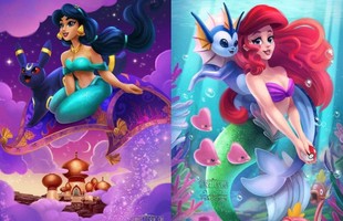 Mãn nhãn với loạt tranh vẽ khi các công chúa Disney trở thành huấn luyện viên Pokemon