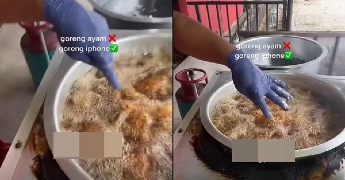 Đang chiên gà cho khách thì chủ quán làm rơi iPhone vào chảo dầu sôi, kết quả ra sao?