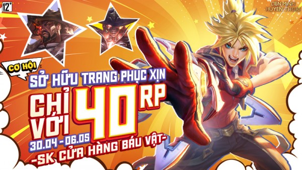 Tham gia “Cửa Hàng Báu Vật” – Sở hữu trang phục xịn chỉ với 40 RP từ 30/04 đến 06/05