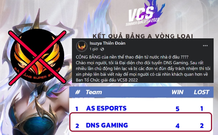 Đại diện DNS tố BTC VCSB làm việc vô trách nhiệm: Gửi mail “kick” team lúc nửa đêm, không giải quyết khiếu nại