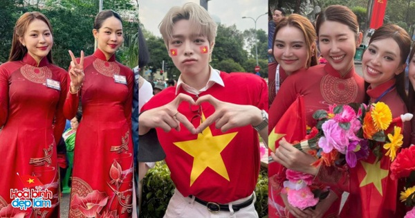 Đại lễ 30/4: Lan Ngọc, Tiểu Vy và dàn sao Việt tự hào tham gia diễu hành, Hoà Minzy đưa con trai 