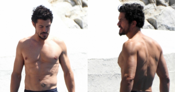 Tài tử Orlando Bloom khoe body săn chắc trên bãi biển