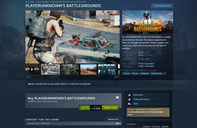 Tin được không khi PUBG chỉ còn 170 000VNĐ trên Steam