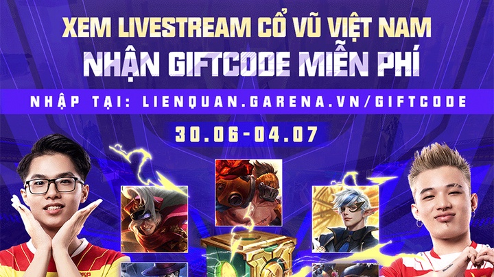 Sự kiện nhận giftcode Liên Quân khi xem livestream AWC 2021