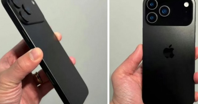 Cận cảnh mô hình iPhone 17 Pro với thanh camera khác biệt