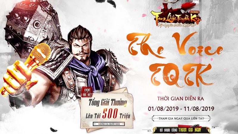 Tam Quốc Truyền Kì Mobile gây sốt với event The Voice cực kì hấp dẫn cho cộng đồng game thủ