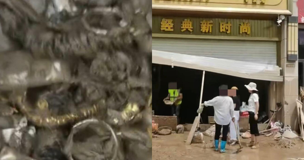 Trung Quốc: Tiệm kim hoàn bị lũ cuốn trôi 20kg vàng, dân làng đổ xô đi 