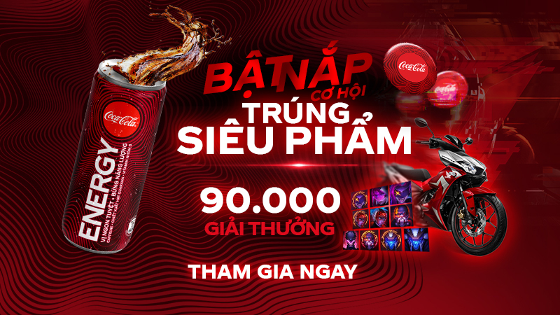 Nhận Giftcode miễn phí với sự kiện Bật nắp CocaCola Energy