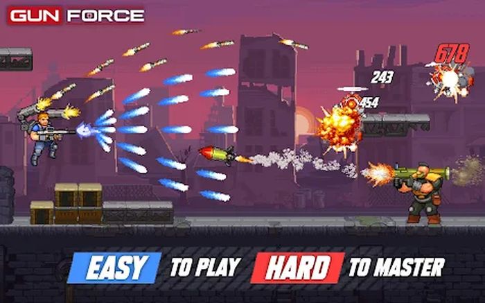 Gun Force Tựa game bắn súng hành động giống game Contra mới ra mắt