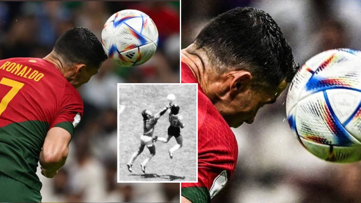 Ronaldo được dân mạng ví von “sợi tóc của Chúa” giống  Maradona sau khi “nhận vơ” bàn thắng của Bruno