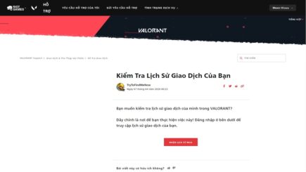 Hướng dẫn cách xem lịch sử nạp tiền trong Valorant