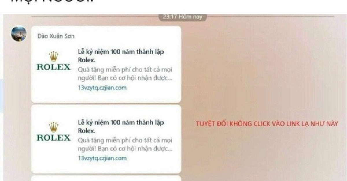 Click vào quảng cáo “trúng thưởng đồng hồ Rolex”, coi chừng mất tài khoản ngân hàng