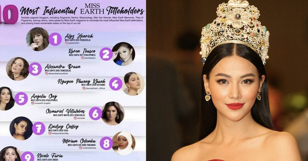 Phương Khánh lọt top 10 Hoa hậu có tầm ảnh hưởng nhất lịch sử Miss Earth, vị trí đứng mới bất ngờ!