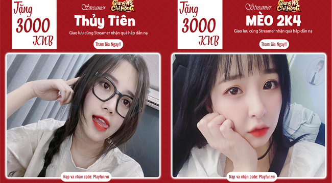 Hàng loạt hot streamer nổi tiếng cập bến Giang Hồ Chi Mộng