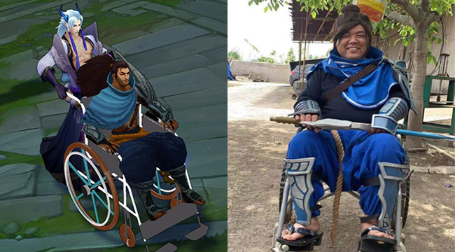 Cosplay Đấng Yasuo “đi xe lăn”, cụ ông 60 tuổi bỗng nổi rần rần trên mạng