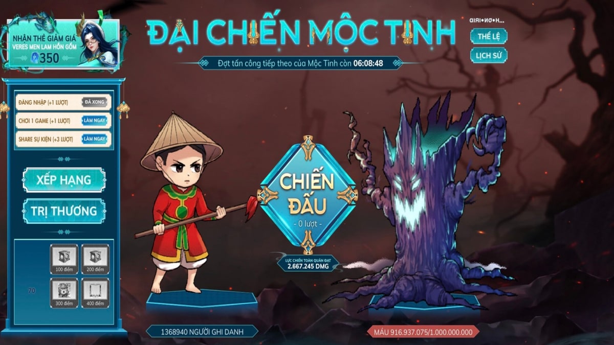 Liên Quân Mobile: Hướng dẫn sự kiện Đại Chiến Mộc Tinh