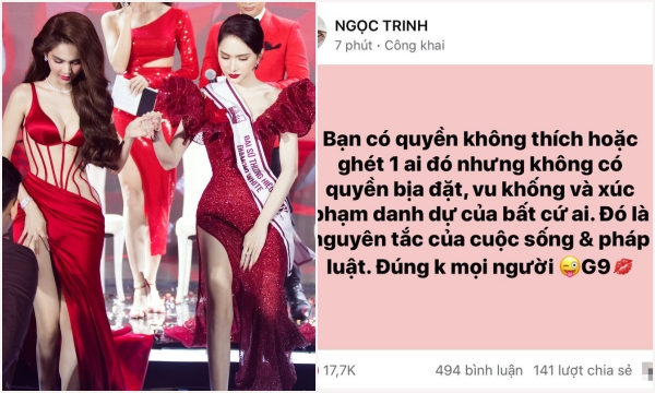 Ngọc Trinh bất ngờ đăng status 